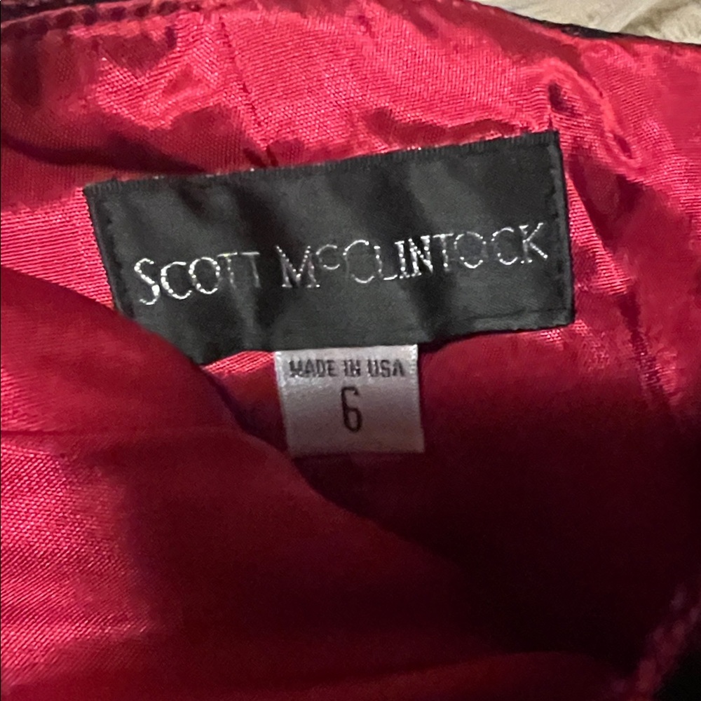 Vintage Scott McClintock Strapless Dress in Deep Red and Black - Picture 5 of 6